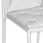 Sedia da Soggiorno con Struttura e Seduta in Ecopelle Made in Italy - Grogu Viadurini