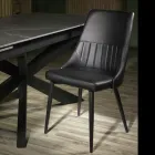 Sedia da Soggiorno in Metallo ed Ecopelle di Diverse Finiture - Onde Viadurini