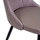 Sedia da Soggiorno in Metallo ed Ecopelle di Diverse Finiture - Onde Viadurini