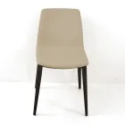 Sedia da Soggiorno in Pelle Color Ghiaccio Made in Italy - Betsy Viadurini