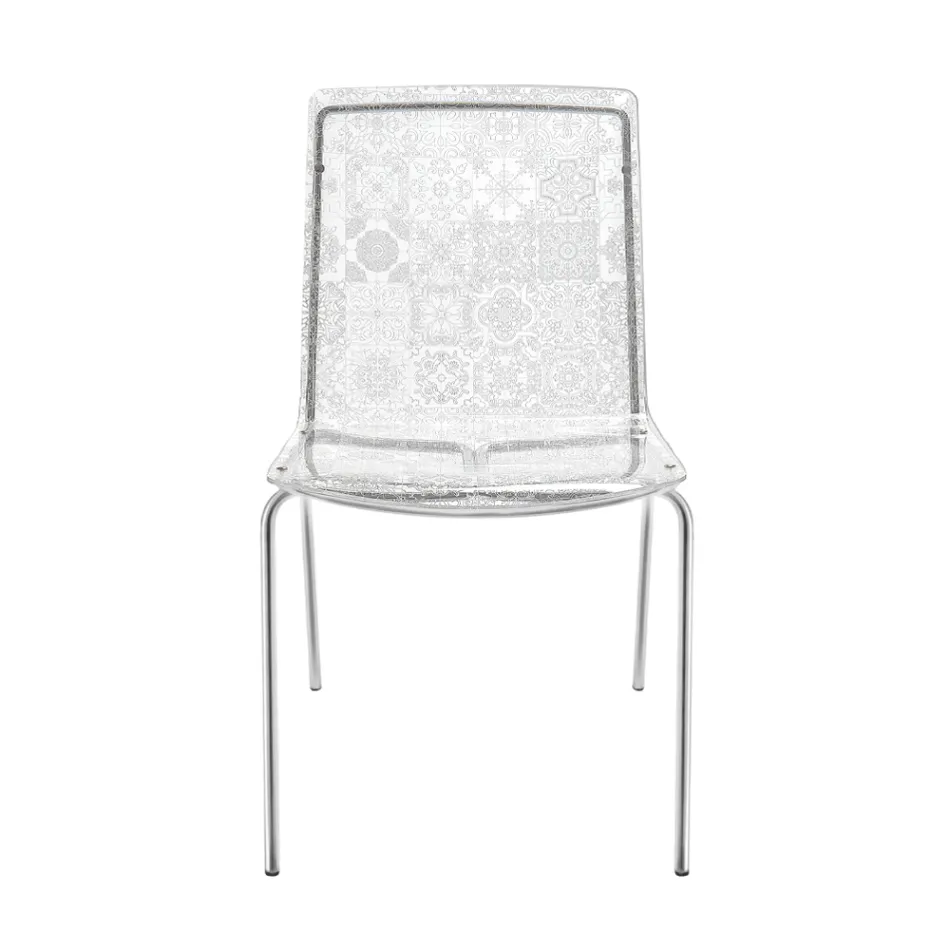 Sedia da Soggiorno in Plexiglass e Ferro Made in Italy, 2 Pezzi - Pumbaa Viadurini