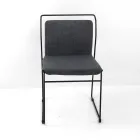 Sedia da Soggiorno in Tessuto e Laccato Made in Italy - Uralia Viadurini