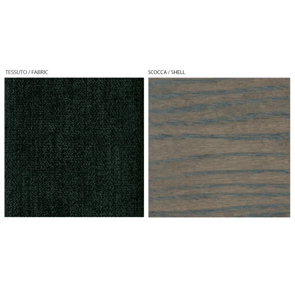 Sedia da Soggiorno in Tessuto e Legno Massello di Faggio Made in Italy - Rein Viadurini