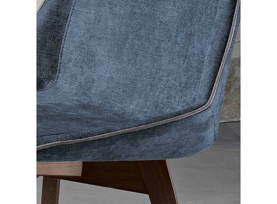 Sedia da soggiorno in tessuto e legno moderna made in Italy, Oriella Viadurini