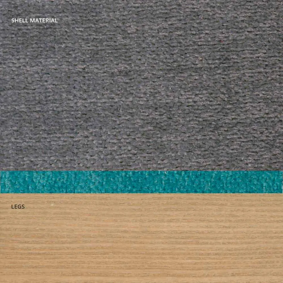 Sedia da soggiorno in tessuto e legno moderna made in Italy, Oriella Viadurini