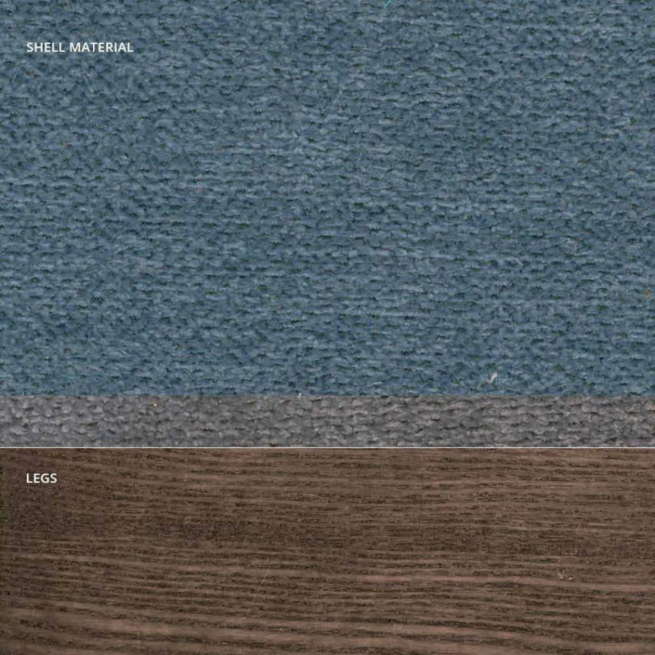 Sedia da soggiorno in tessuto e legno moderna made in Italy, Oriella Viadurini