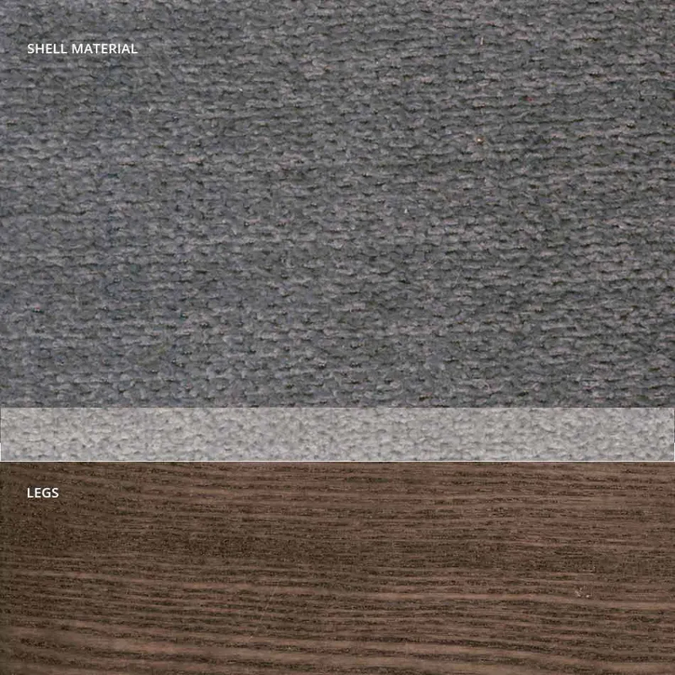 Sedia da soggiorno in tessuto e legno moderna made in Italy, Oriella Viadurini