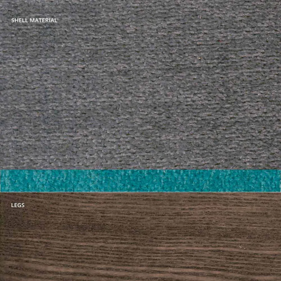 Sedia da soggiorno in tessuto e legno moderna made in Italy, Oriella Viadurini