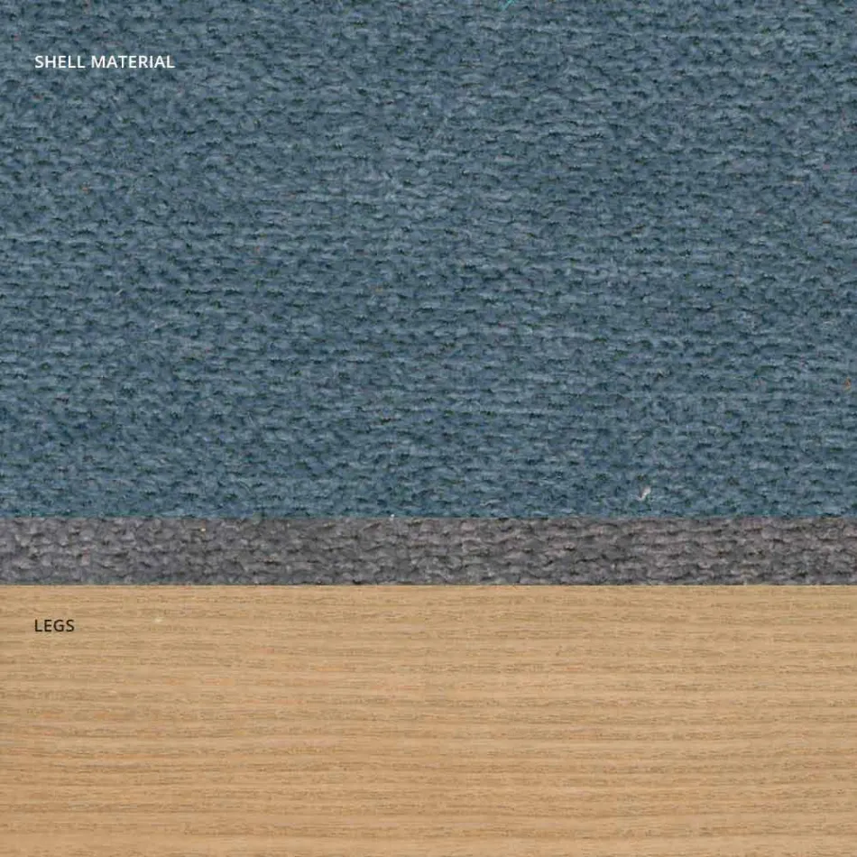 Sedia da soggiorno in tessuto e legno moderna made in Italy, Oriella Viadurini