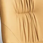 Sedia da Soggiorno in Tessuto Fibrato Effetto Pelle e Metallo Made in Italy - Gohan Viadurini