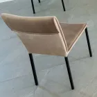 Sedia da Soggiorno in Velluto Antimacchia e Struttura Nera - Haroon Viadurini