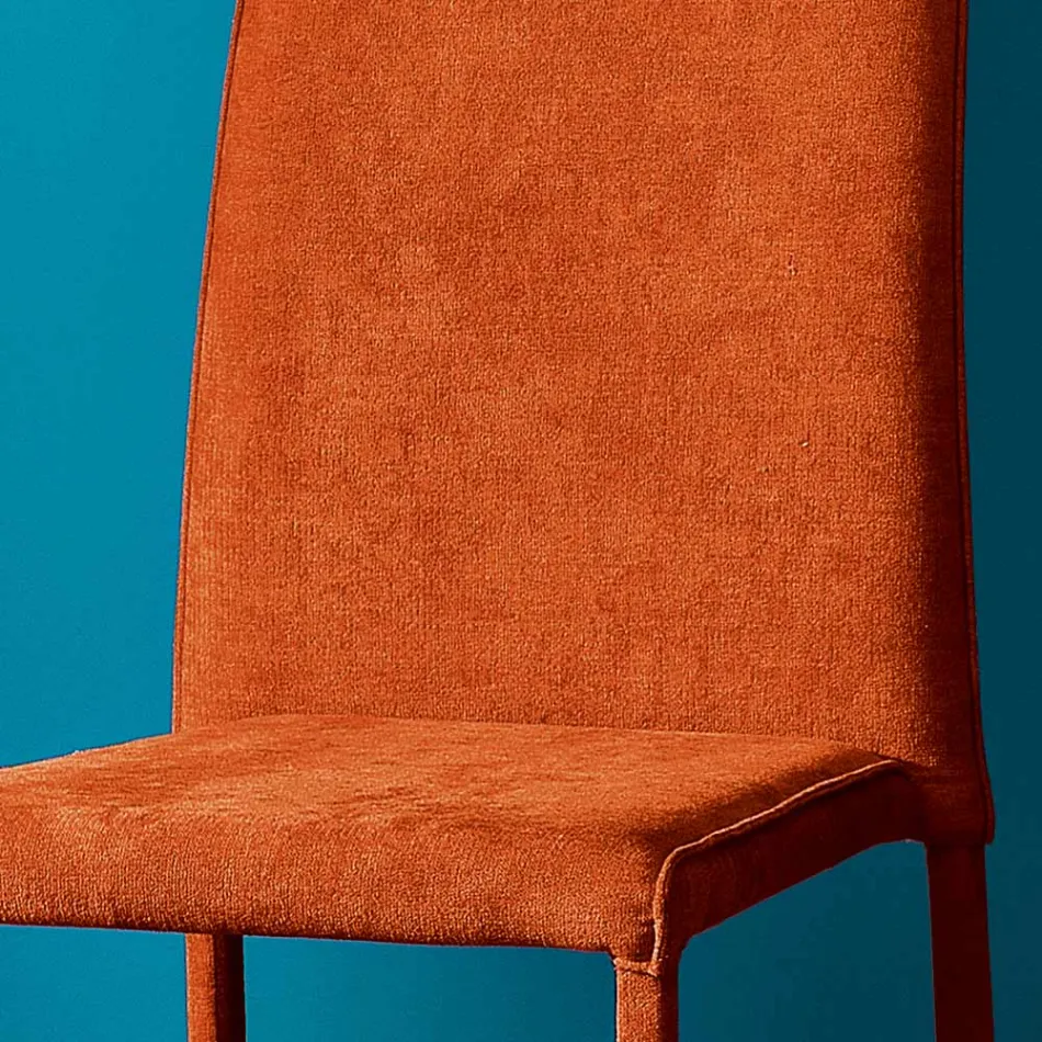 Sedia da Soggiorno Interamente Rivestita in Tessuto Made in Italy - Rosetta Viadurini