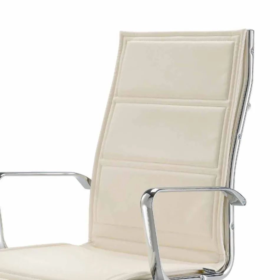 Sedia da ufficio con monoscocca in similpelle made in Italy Agata Viadurini