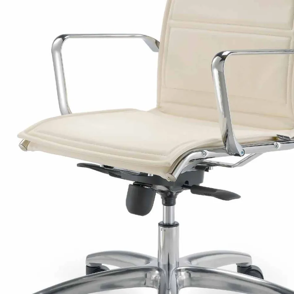 Sedia da ufficio con monoscocca in similpelle made in Italy Agata Viadurini