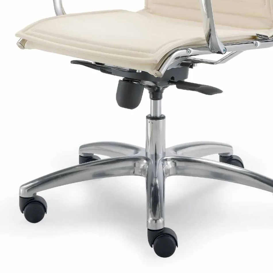 Sedia da ufficio con monoscocca in similpelle made in Italy Agata Viadurini