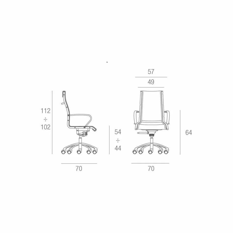 Sedia da ufficio con monoscocca in similpelle made in Italy Agata Viadurini