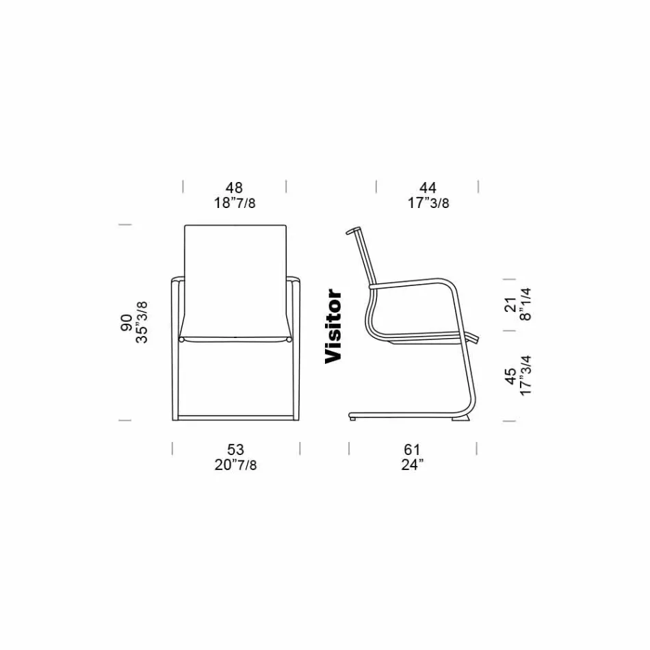Sedia da Ufficio Ergonomica a Slitta con Braccioli Made in Italy - Filanna Viadurini