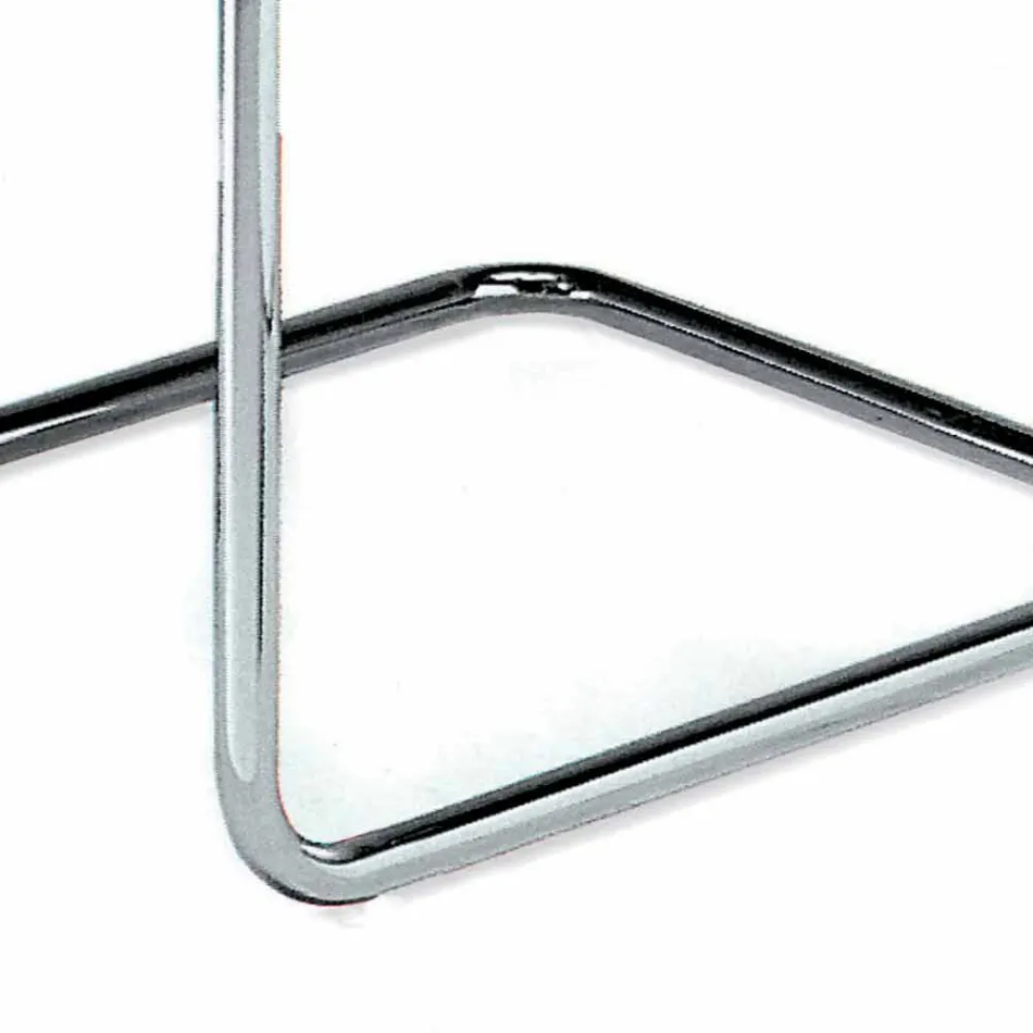 Sedia da Ufficio in Cuoio con Struttura in Acciaio Cromato Made in Italy - Elite Viadurini