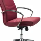 Sedia da ufficio in faggio rivestita in pelle bovina tipo fiore Debora Viadurini