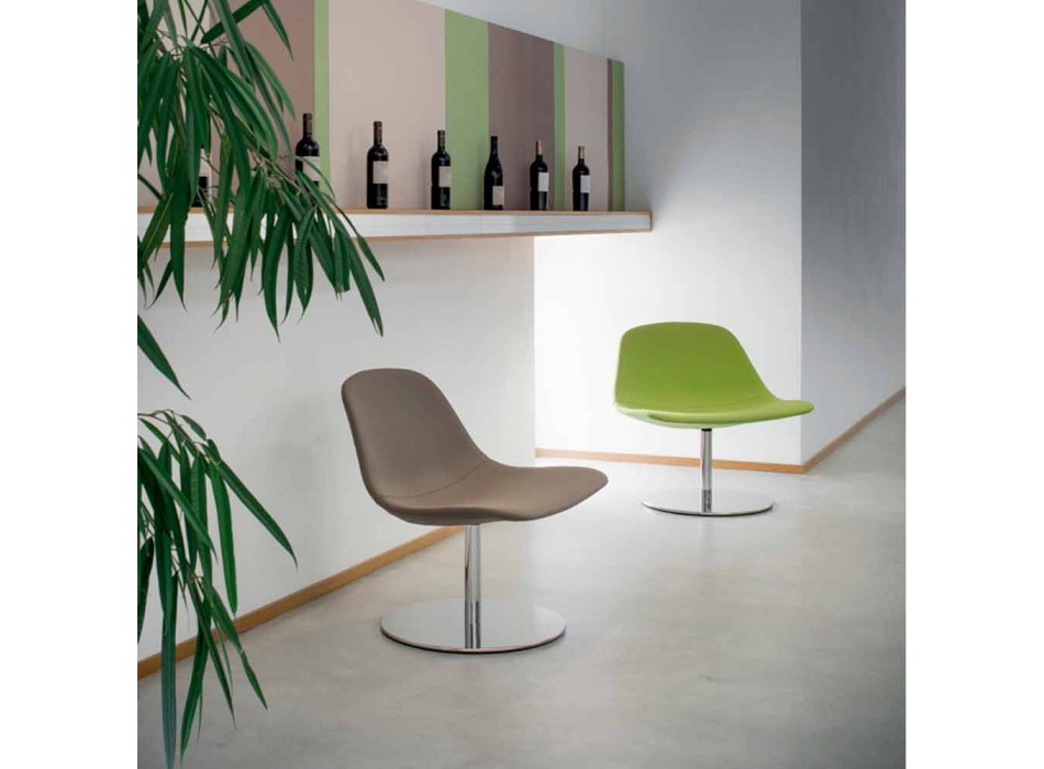 Sedia da ufficio moderna con base tonda Llounge by Luxy, made in Italy Viadurini