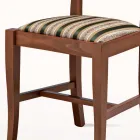 Sedia Design Classico in Legno e Seduta in Tessuto Made in Italy - Dorina Viadurini