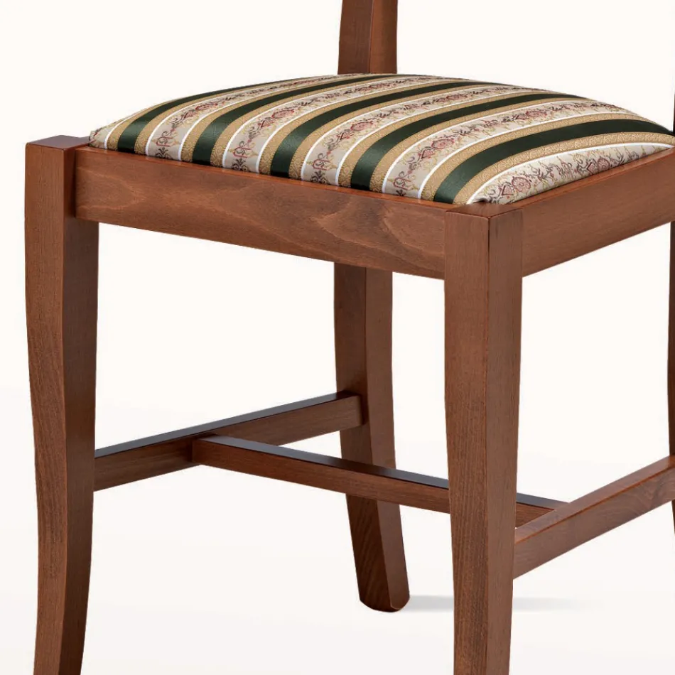 Sedia Design Classico in Legno e Seduta in Tessuto Made in Italy - Dorina Viadurini