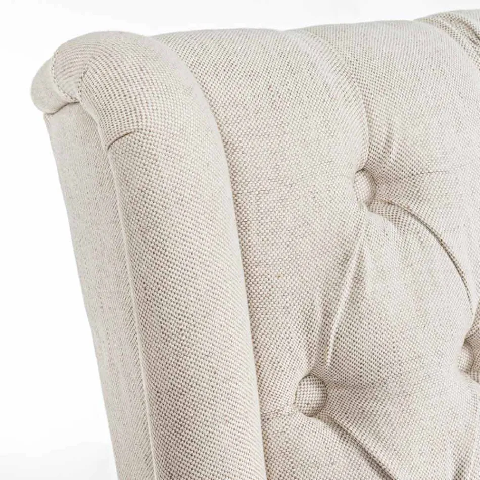 Sedia Design Classico in Tessuto e Legno di Quercia 2 Pezzi Homemotion - Forla Viadurini