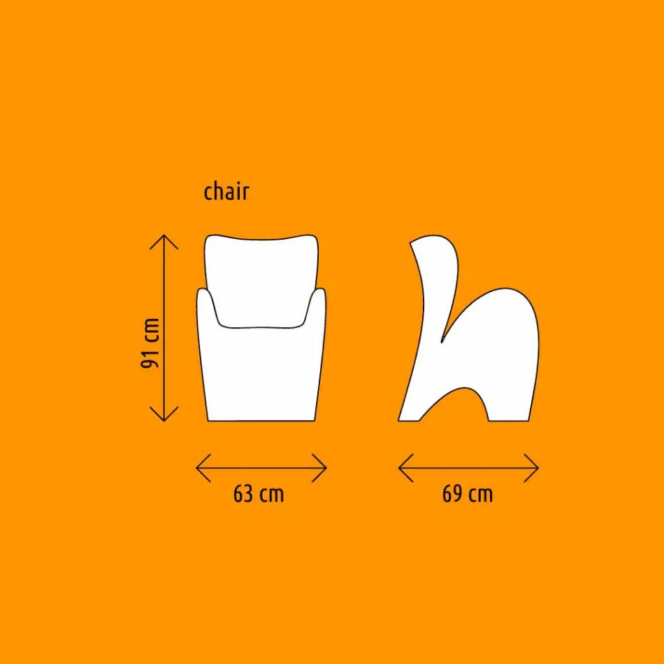 Sedia Design da Interno o Esterno in Plastica Colorata 2 Pezzi - Lily by Myyour Viadurini