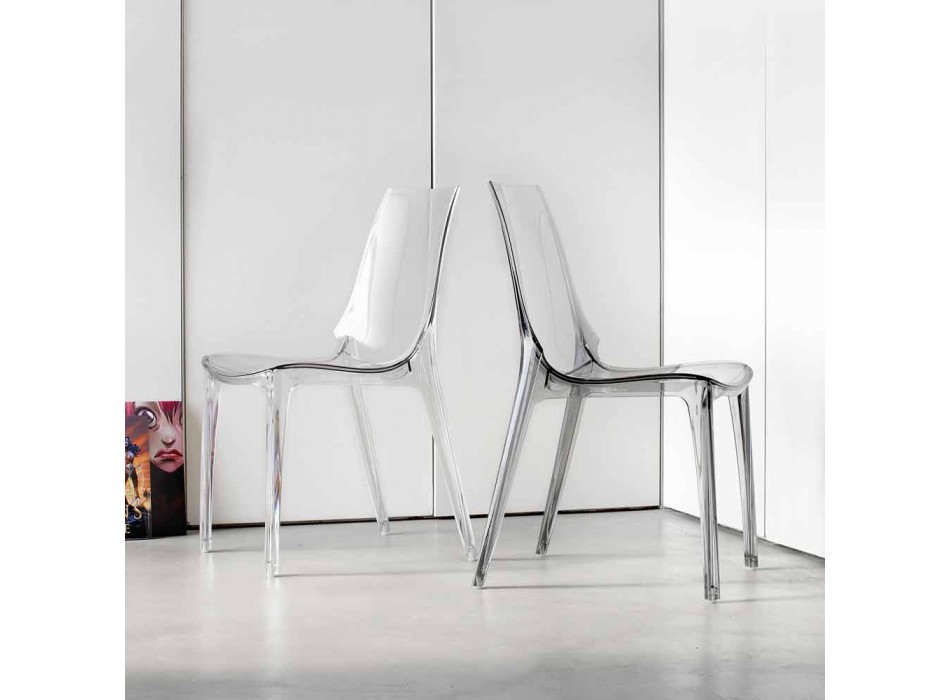 Sedia di Design Moderno, Completamente in Policarbonato - Gilda Viadurini