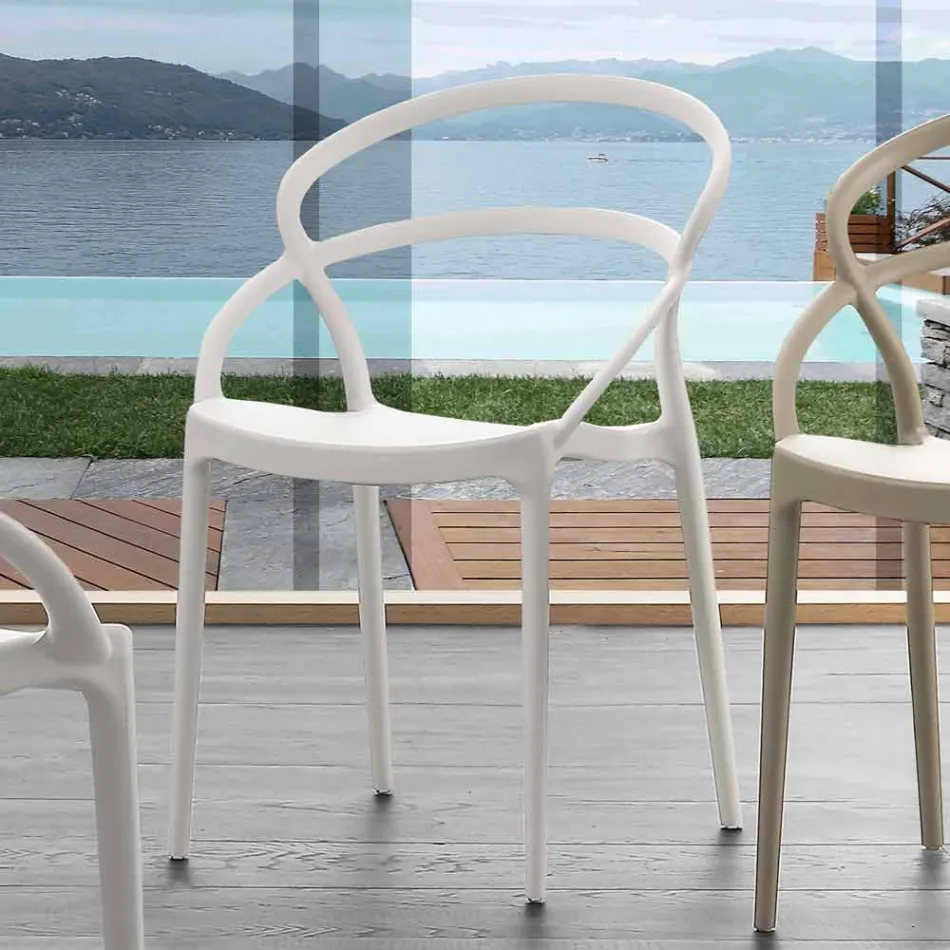 Sedia design moderno in polipropilene realizzata in Italia Pavia Viadurini