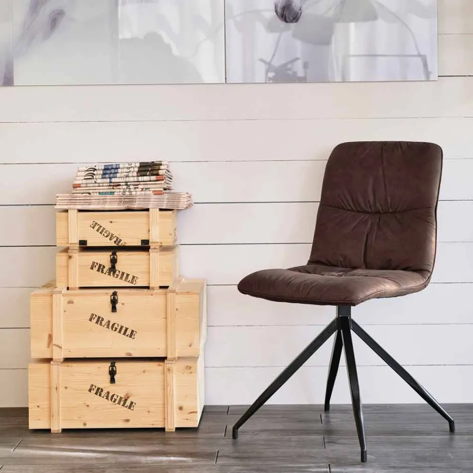 Sedia design moderno rivestita in tessuto Chiara Viadurini