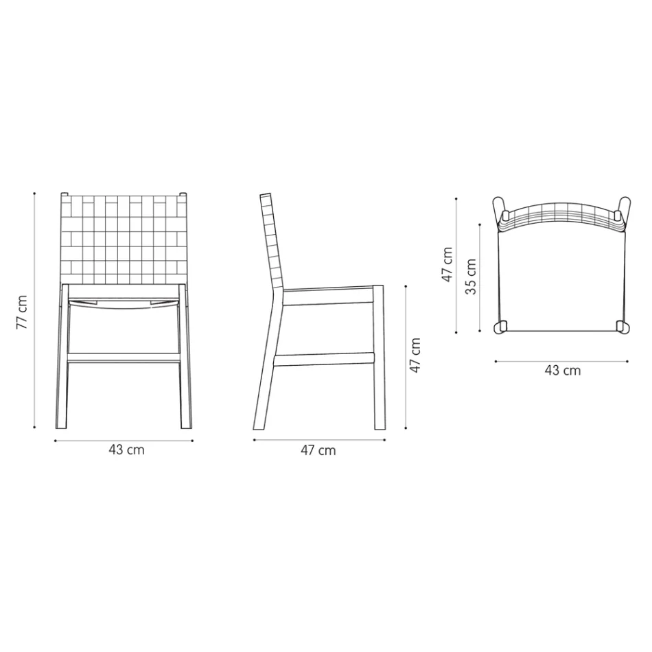 Sedia di Alta Qualità in Legno di Faggio e Cuoio Made in Italy, 2 Pezzi - Nora Viadurini