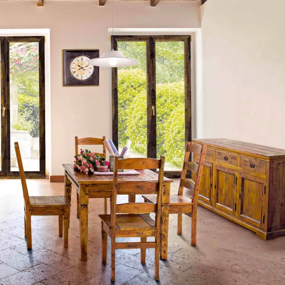 Sedia di Design Classico in Legno di Acacia Massello Homemotion - Moritz Viadurini