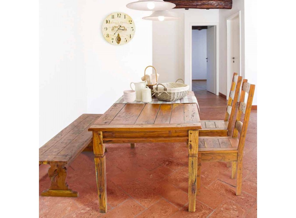 Sedia di Design Classico in Legno di Acacia Massello Homemotion - Moritz Viadurini