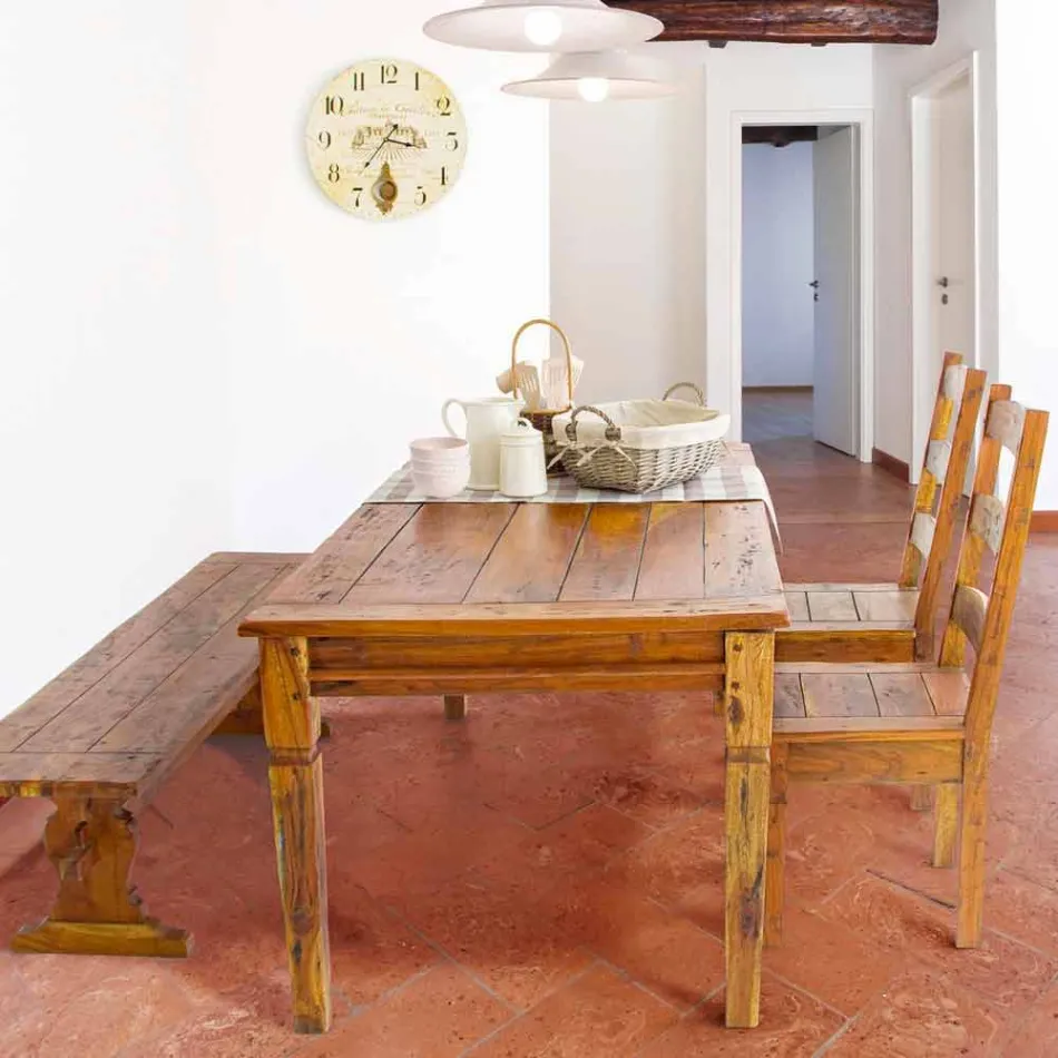 Sedia di Design Classico in Legno di Acacia Massello Homemotion - Moritz Viadurini