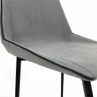 Sedia di design in tessuto con gambe a quadrato made in Italy, 4 pezzi - Oriella Viadurini