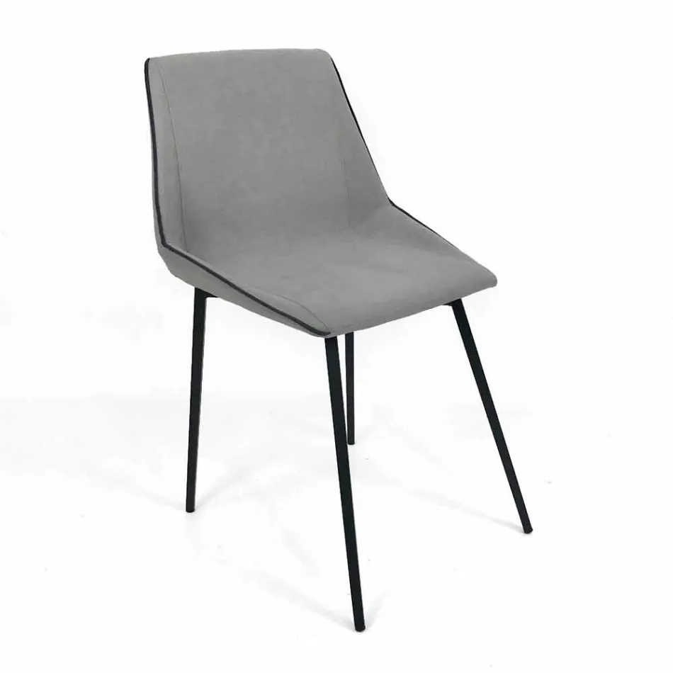 Sedia di design in tessuto con gambe a quadrato made in Italy, 4 pezzi - Oriella Viadurini