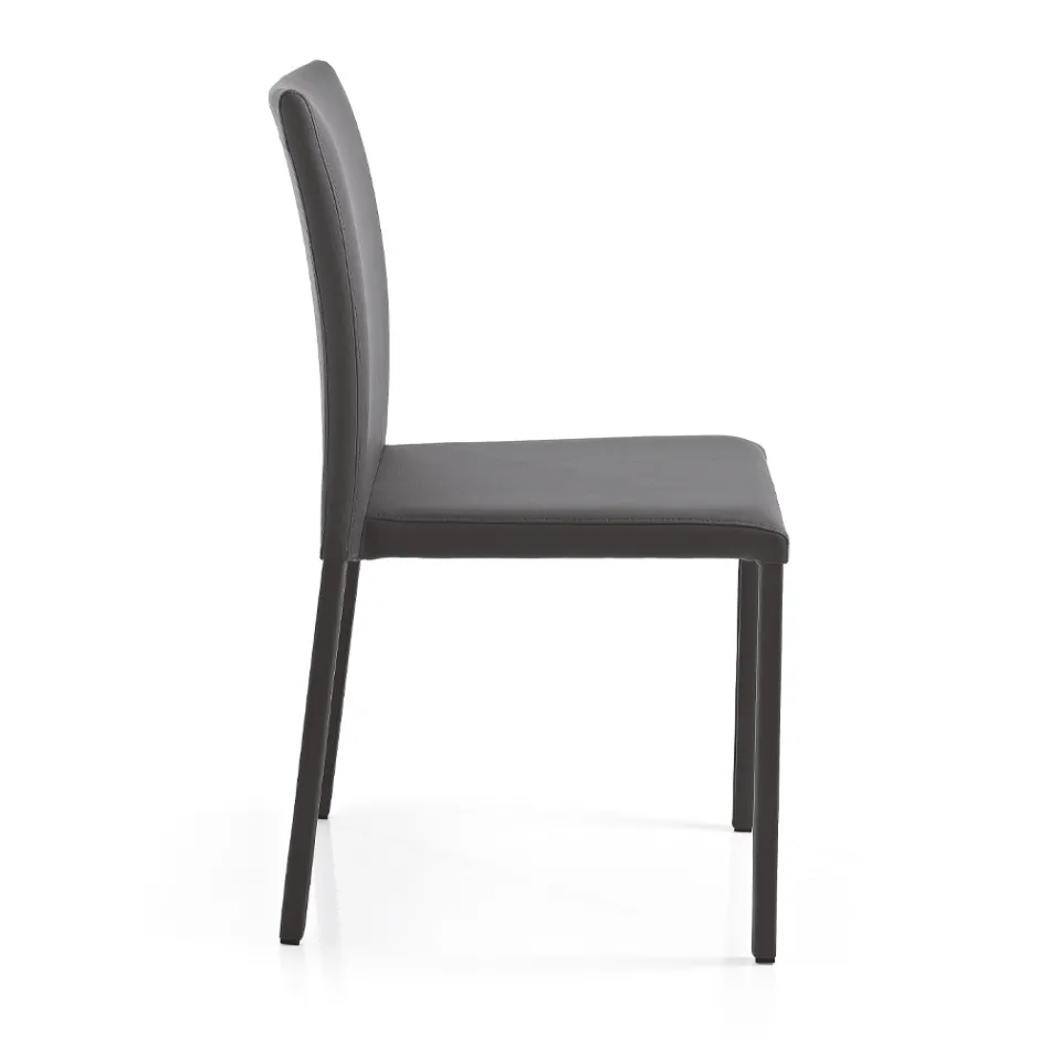 Sedia di Design Moderno Elegante in Ecopelle Colorato da Salotto - Grenger Viadurini