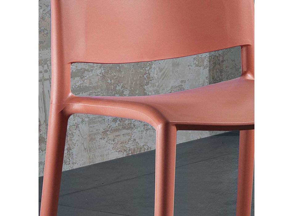 Sedia di Design Moderno Impilabile in Polipropilene Colorato 4 Pezzi - Rapunzel Viadurini