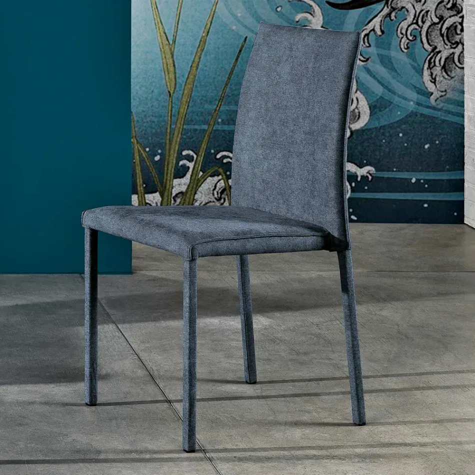 Sedia di design per sala da pranzo in tessuto fatta in Italia, Conny Viadurini