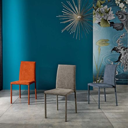 Sedia di design per sala da pranzo in tessuto fatta in Italia, Conny Viadurini