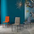 Sedia di design per sala da pranzo in tessuto fatta in Italia, Conny