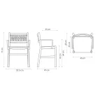 Sedia di Lusso con Braccioli in Faggio Sbiancato e Corda Made in Italy - Nora Viadurini