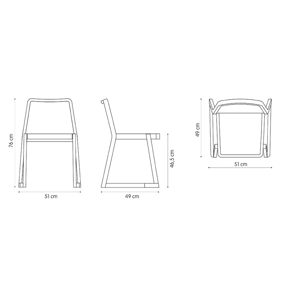 Sedia di Qualità Impilabile in Legno di Faggio Made in Italy, 2 Pezzi - Lipsia Viadurini