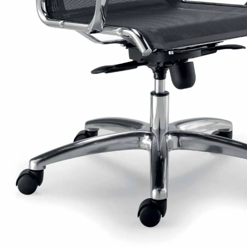 Sedia direzionale di design prodotta in Italia in monotelo rete Agata Viadurini