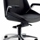 Sedia direzionale in pelle bovina Ada Angelo Pinaffo & Gorgi Viadurini