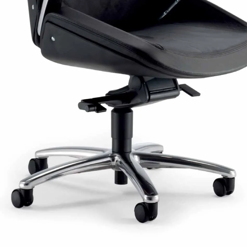 Sedia direzionale in pelle bovina Ada Angelo Pinaffo & Gorgi Viadurini