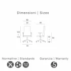 Sedia direzionale in pelle bovina Ada Angelo Pinaffo & Gorgi Viadurini