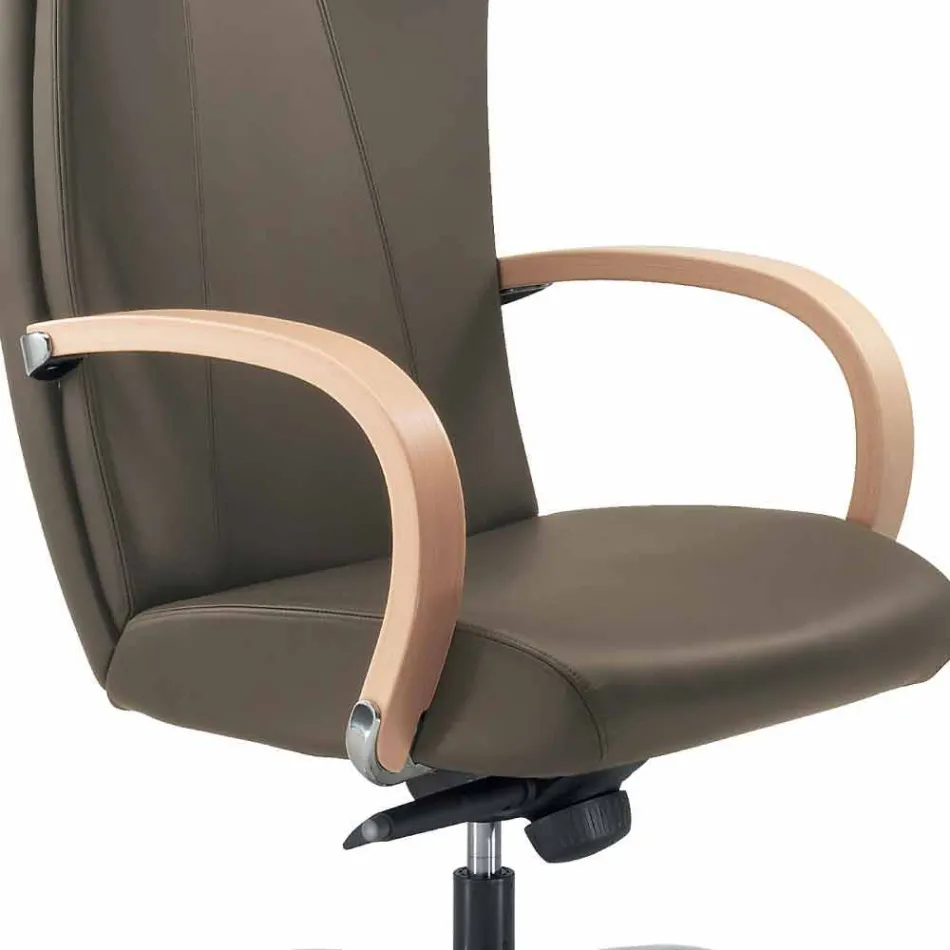 Sedia direzionale in vera pelle bovina di tipo fiore Ambra moderna Viadurini