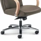 Sedia direzionale in vera pelle bovina di tipo fiore Ambra moderna Viadurini